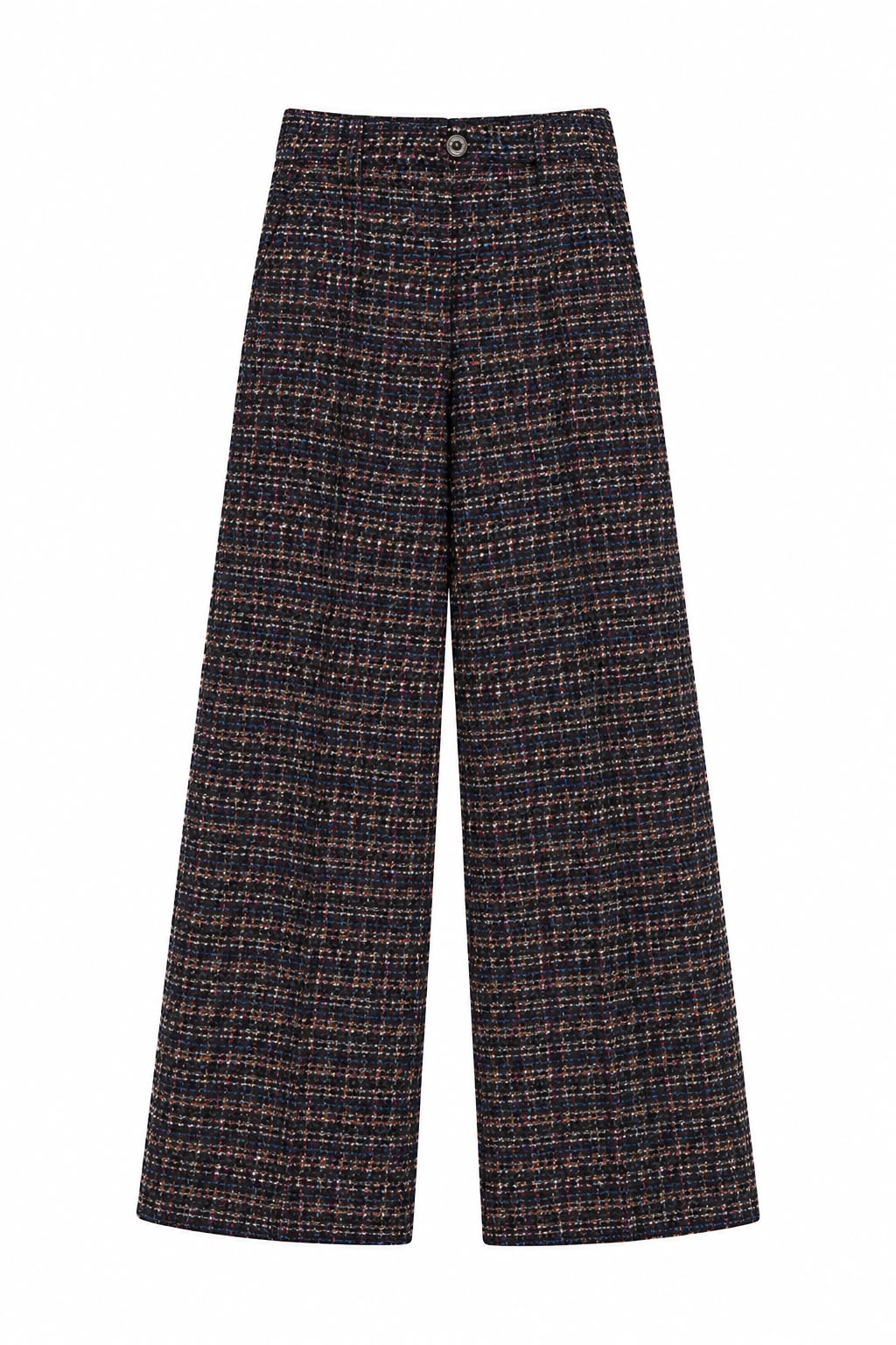 Lumina tweed wide leg παντελόνι - Μπλε ναυτικό