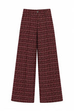 Lumina tweed wide leg παντελόνι - Μπορντό
