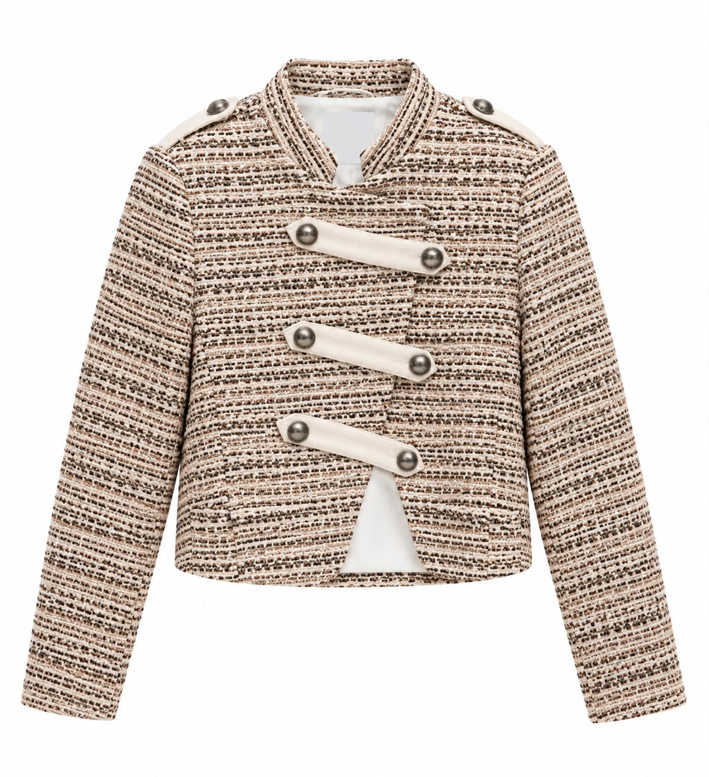 Lumina σετ tweed military - Μπεζ σακάκι