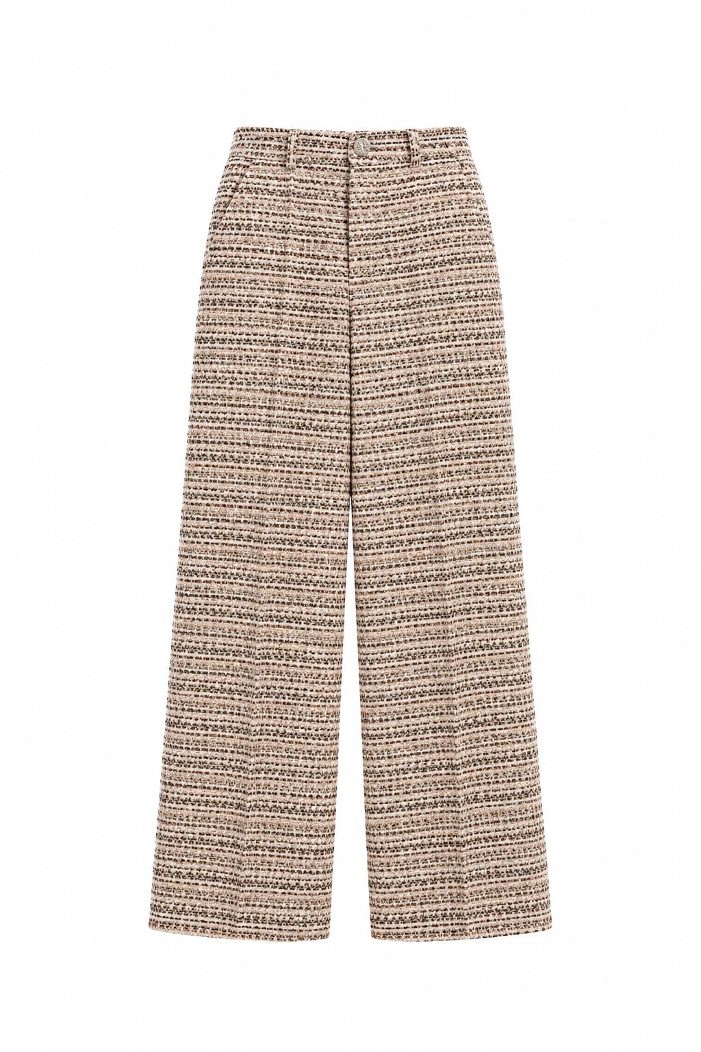 Lumina tweed wide leg παντελόνι - Μπεζ