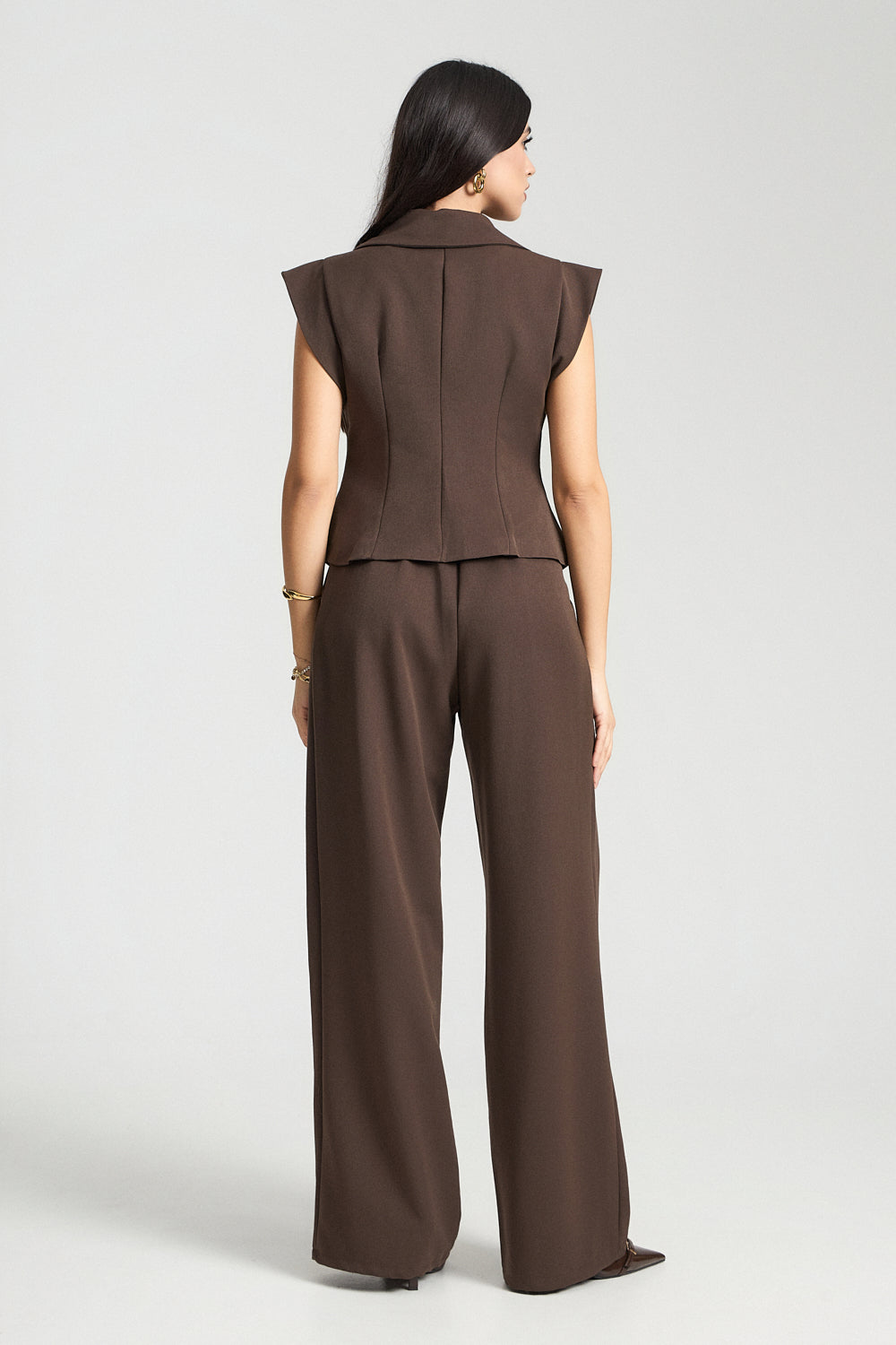 Σετ γιλέκο με παντελόνι με πιέτες