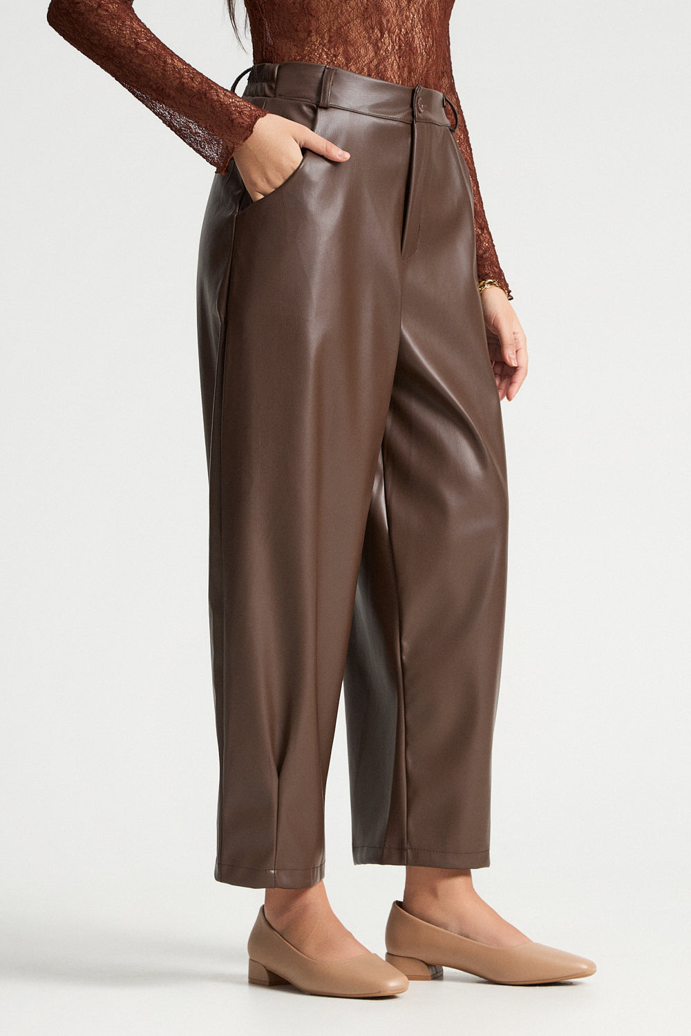 Δερματίνη παντελόνι loose