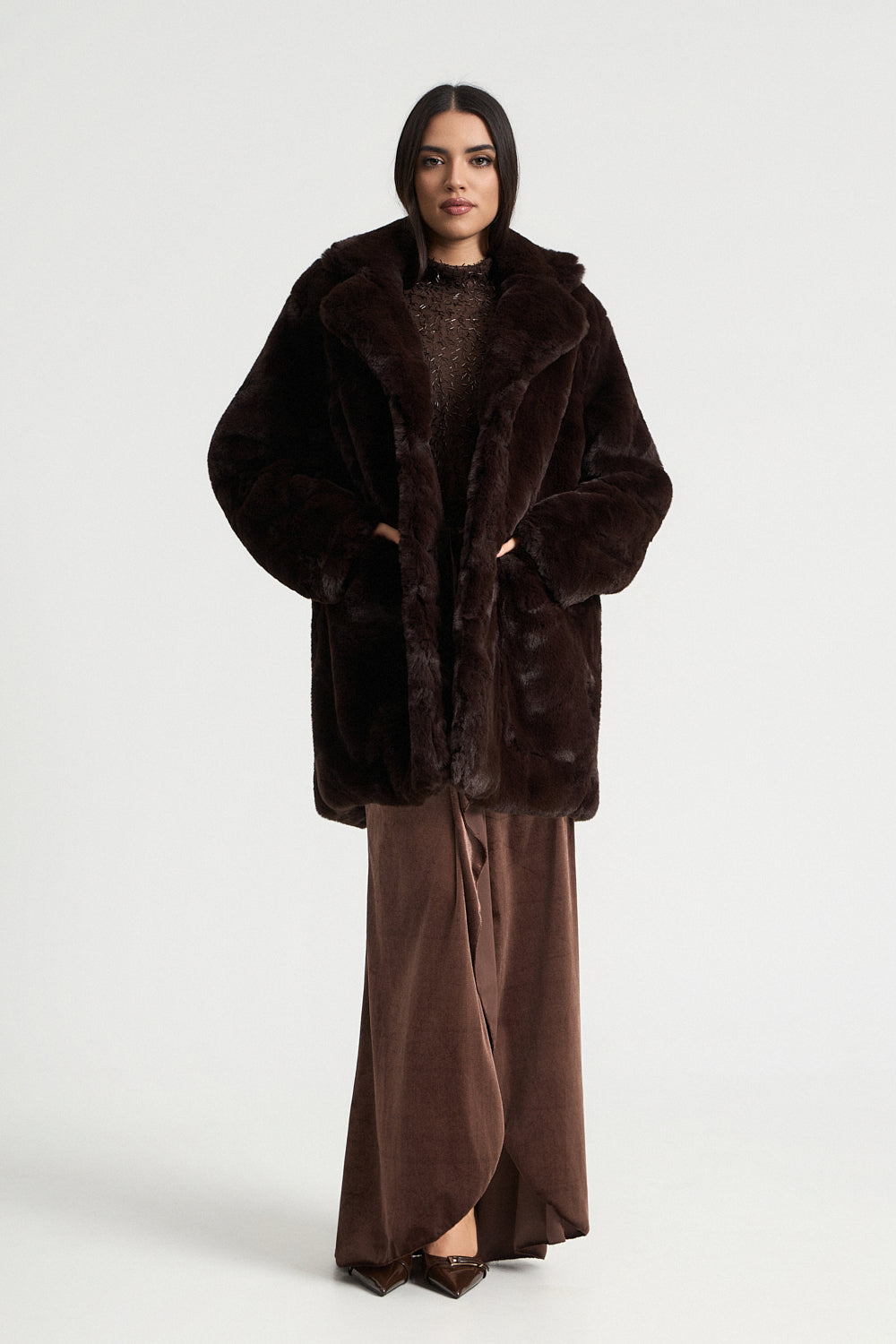 Παλτό faux γούνα