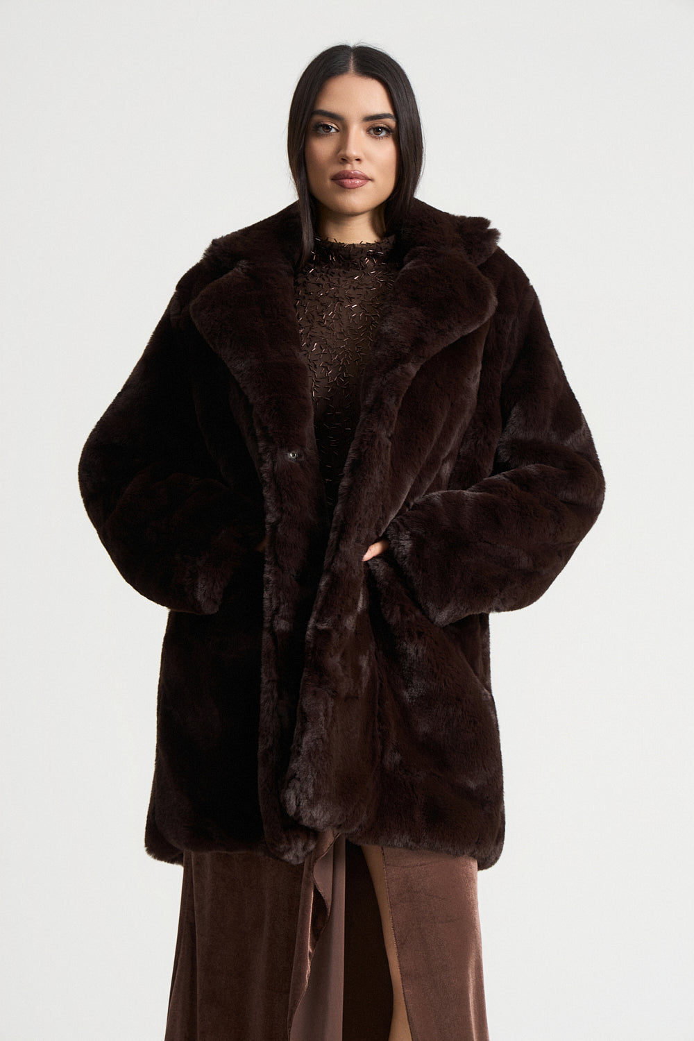 Παλτό faux γούνα