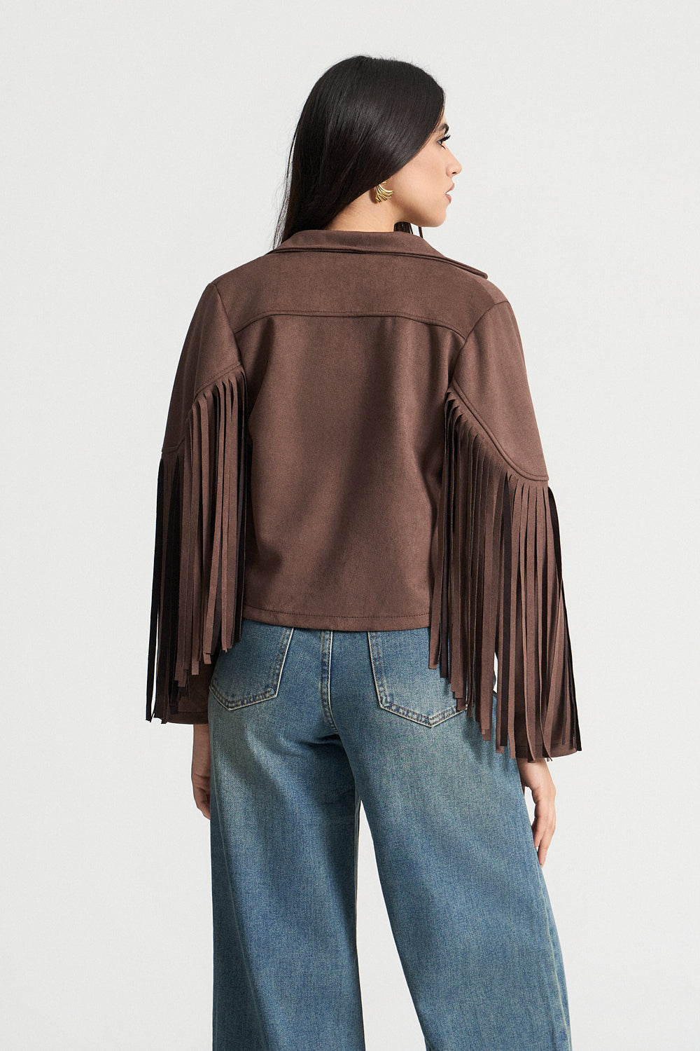 Σουέντ τζάκετ με κρόσσια