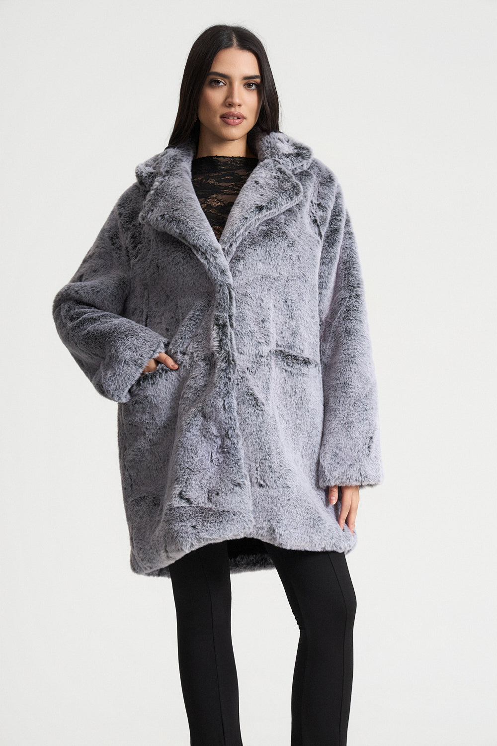 Παλτό faux γούνα