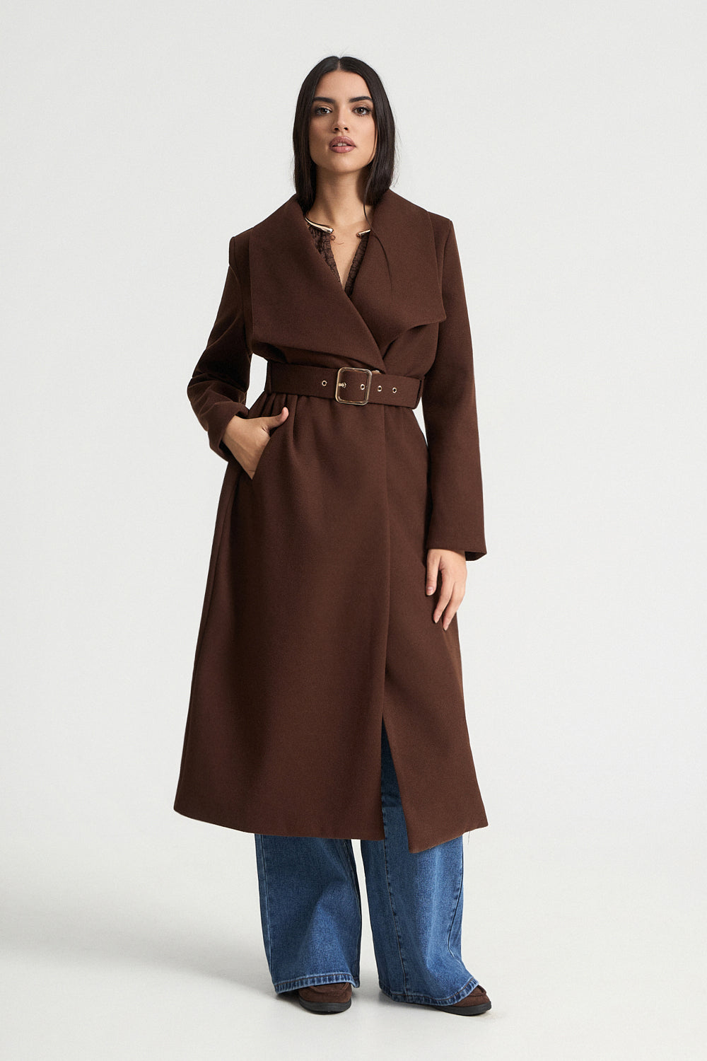 Παλτό μακρύ με ζώνη