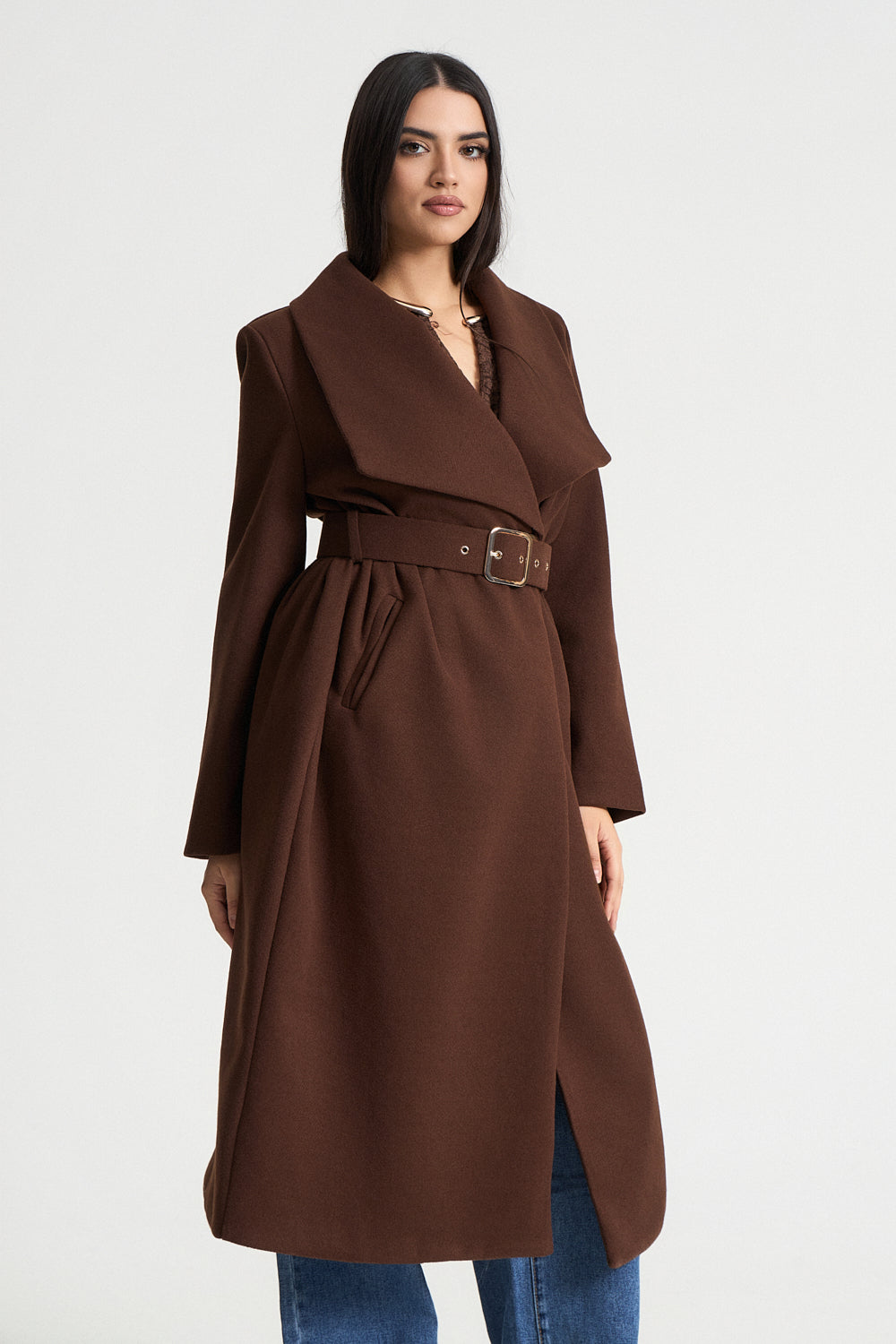 Παλτό μακρύ με ζώνη