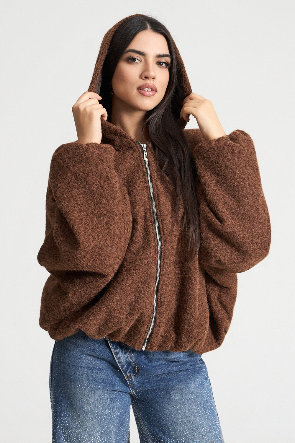 Bomber τζάκετ με κουκούλα